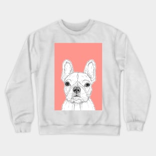 French Bulldog Portrait ( coral background ) Crewneck Sweatshirt